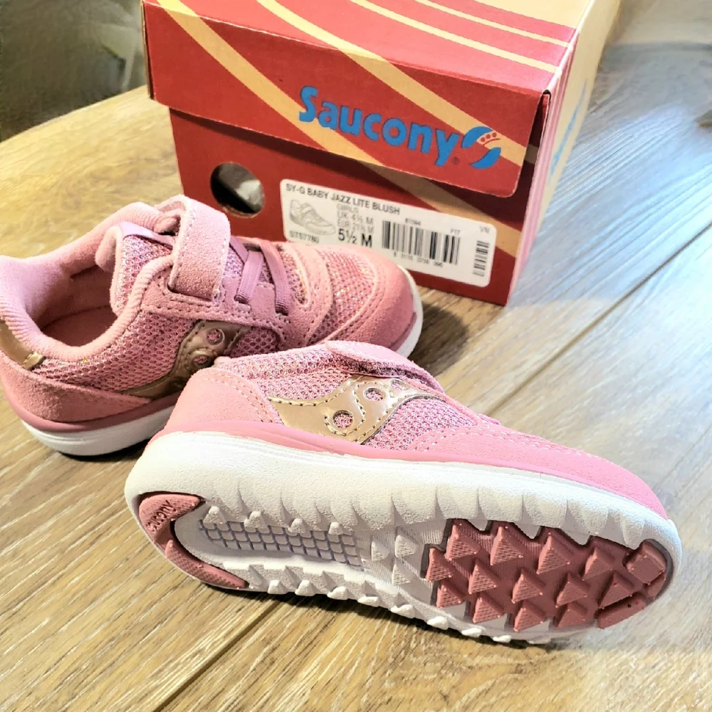 Saucony Kids' Jazz Lite Pink Blush Sneakers Suede Size 5 1/2